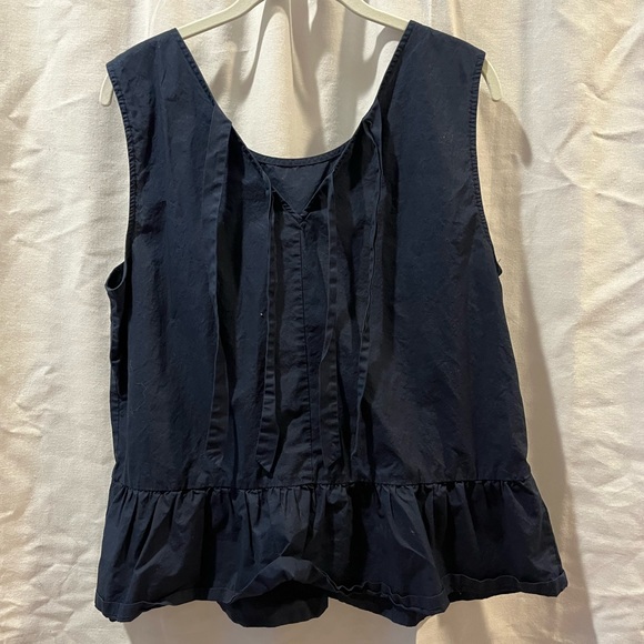 J Crew Navy Peplum Top - Picture 2 of 3